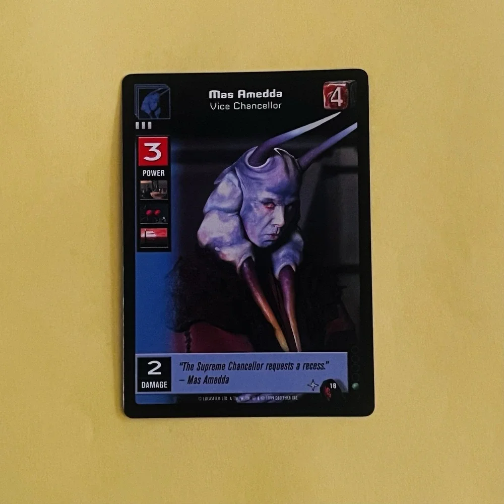1999 Star Wars: Young Jedi CCG - The Menace of‎ Darth Maul Mas Amedda #18